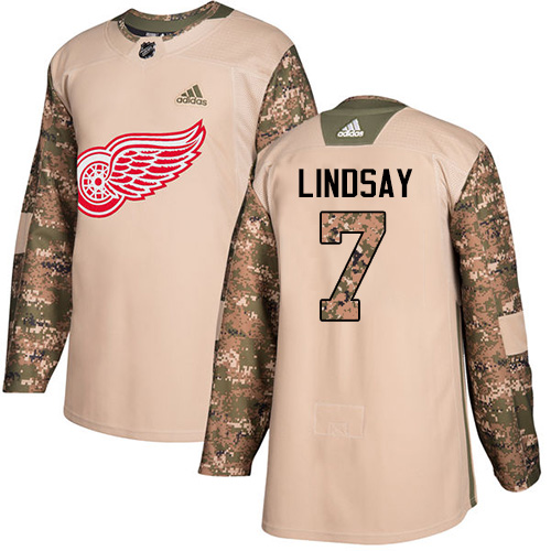 Adidas Red Wings #7 Ted Lindsay Camo Authentic Veterans Day Stitched NHL Jersey